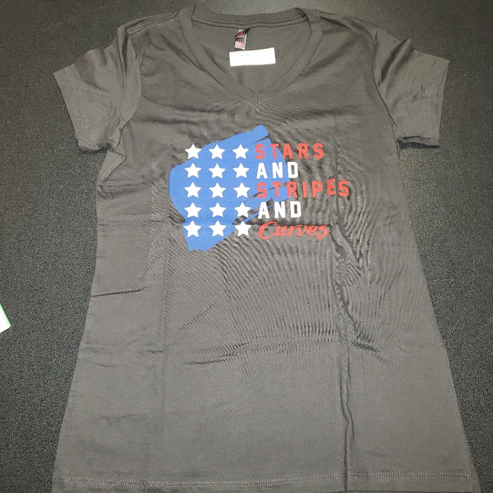 Gray Workout Tee Stars N‎ Stripes